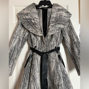 Bebe tweed high-low A-line coat. Size S